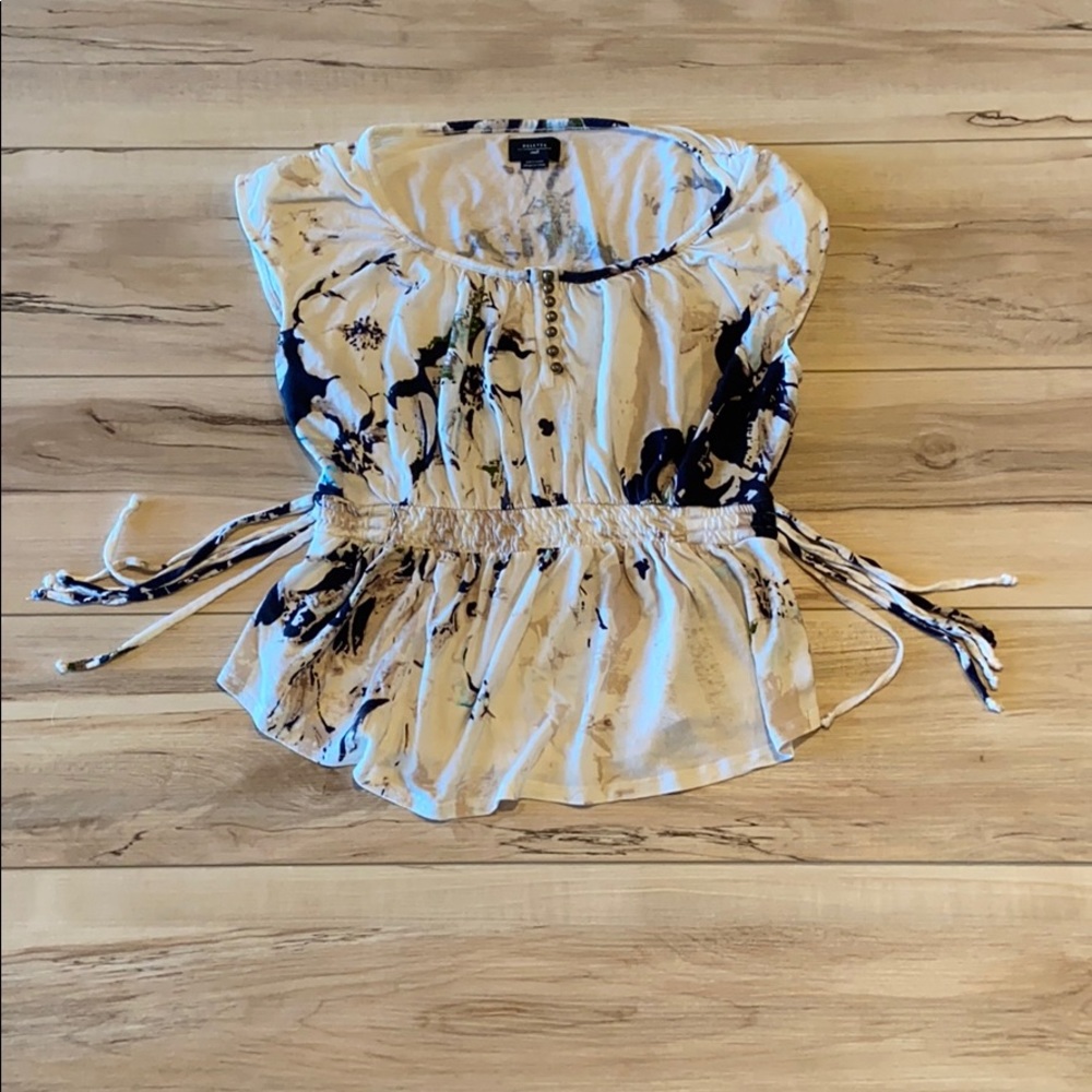 Anthropology Deletta Floral Top Size Small